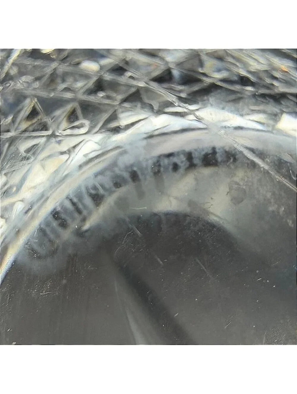 Vtg Waterford Crystal Oval Serving Tray Starburst Diamond Cut 9